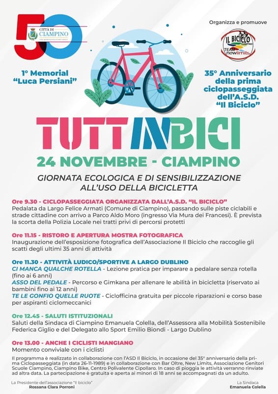 Tutti in bici - Memorial Luca Persiani Aprilia 24 novembre 2024